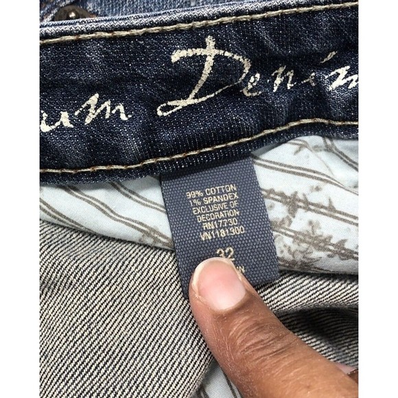 Converse One Star Women's Denim Jeans 32 Sheridan Skinny Distressed Destroyed - Picture 13 of 16